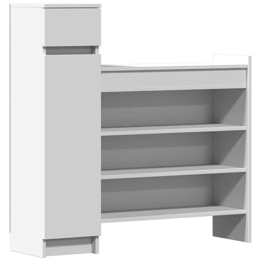 Schuhschrank 100,5X28X100 Cm Holzwerkstoff Weiß