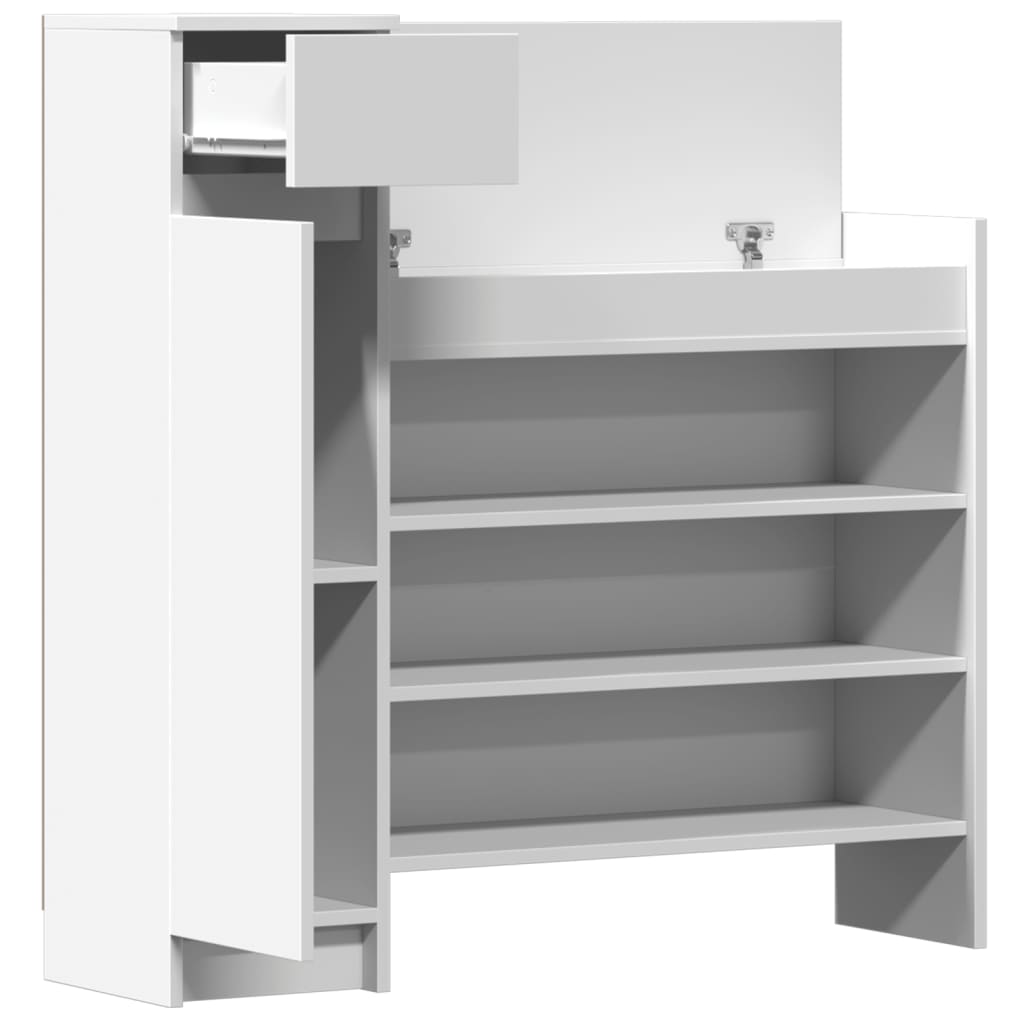 Schuhschrank 100,5X28X100 Cm Holzwerkstoff Weiß