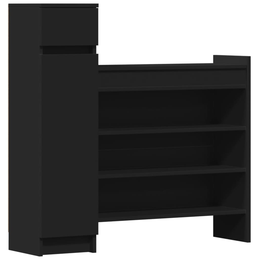 Schuhschrank 100,5X28X100 Cm Holzwerkstoff Schwarz
