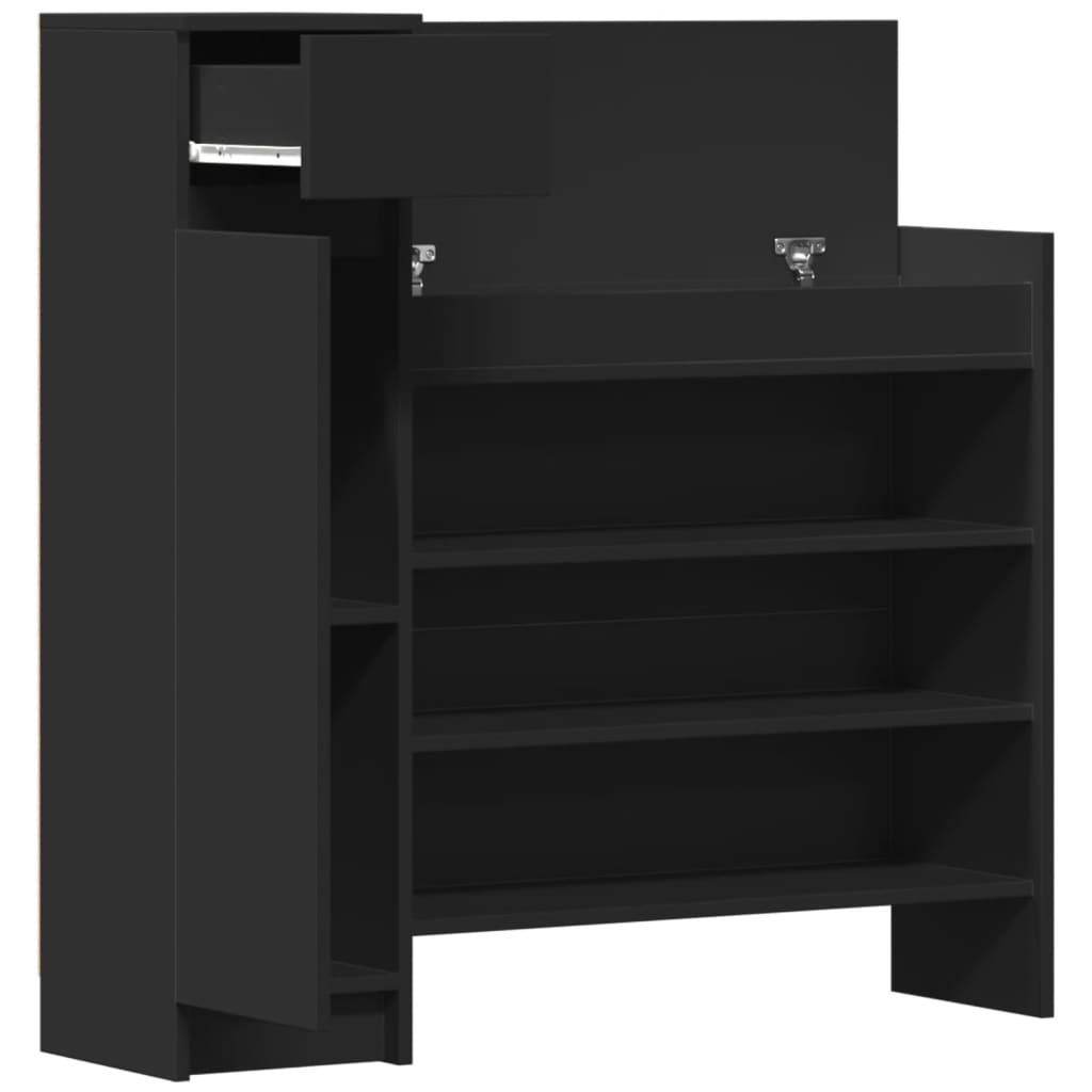 Schuhschrank 100,5X28X100 Cm Holzwerkstoff Schwarz