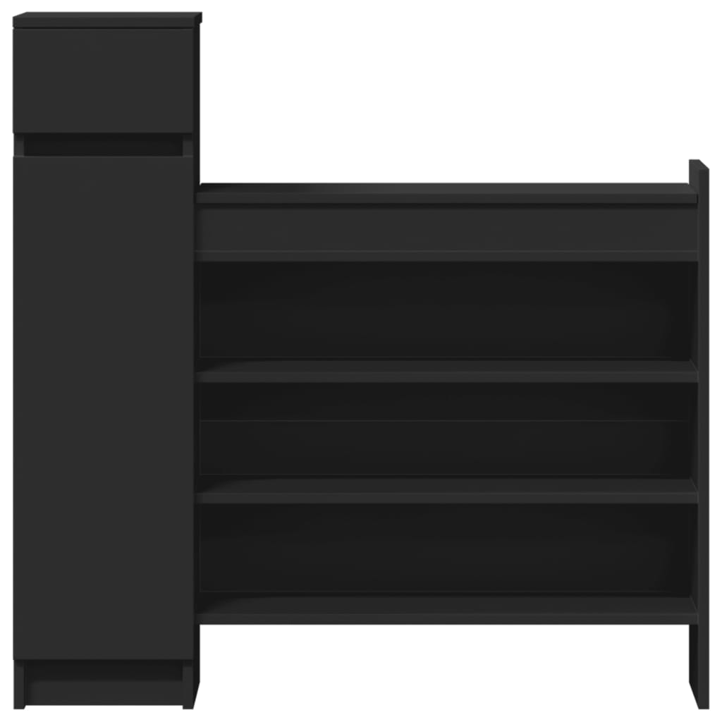 Schuhschrank 100,5X28X100 Cm Holzwerkstoff Schwarz