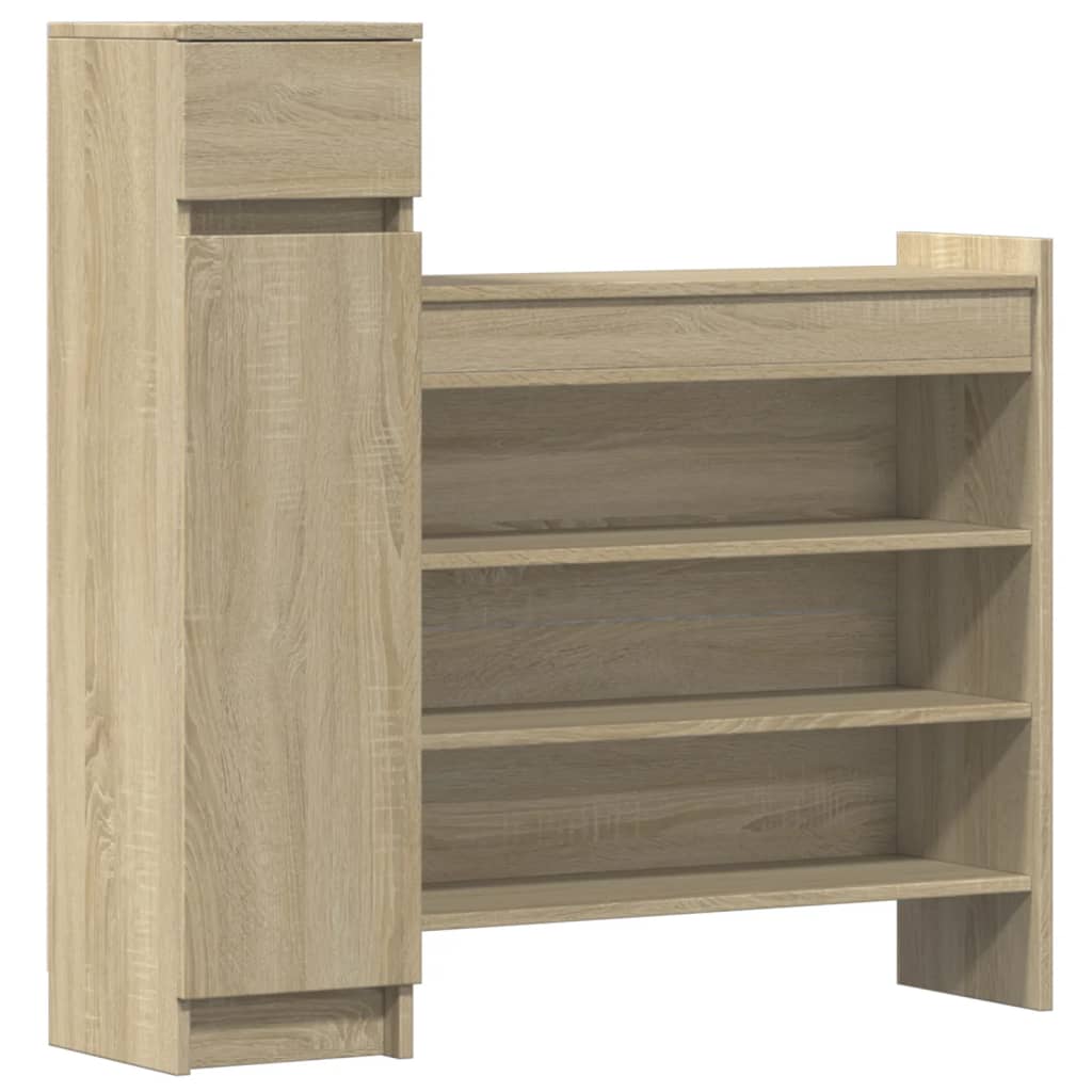 Schuhschrank Sonoma-Eiche 100,5X28X100 Cm Holzwerkstoff Sonoma Eiche