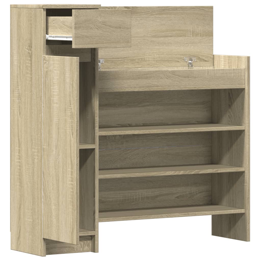 Schuhschrank Sonoma-Eiche 100,5X28X100 Cm Holzwerkstoff Sonoma Eiche