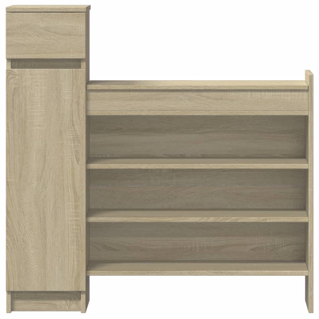 Schuhschrank Sonoma-Eiche 100,5X28X100 Cm Holzwerkstoff Sonoma Eiche