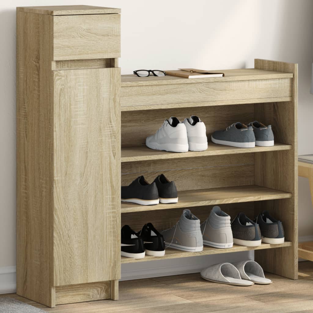 Schuhschrank Sonoma-Eiche 100,5X28X100 Cm Holzwerkstoff Sonoma Eiche