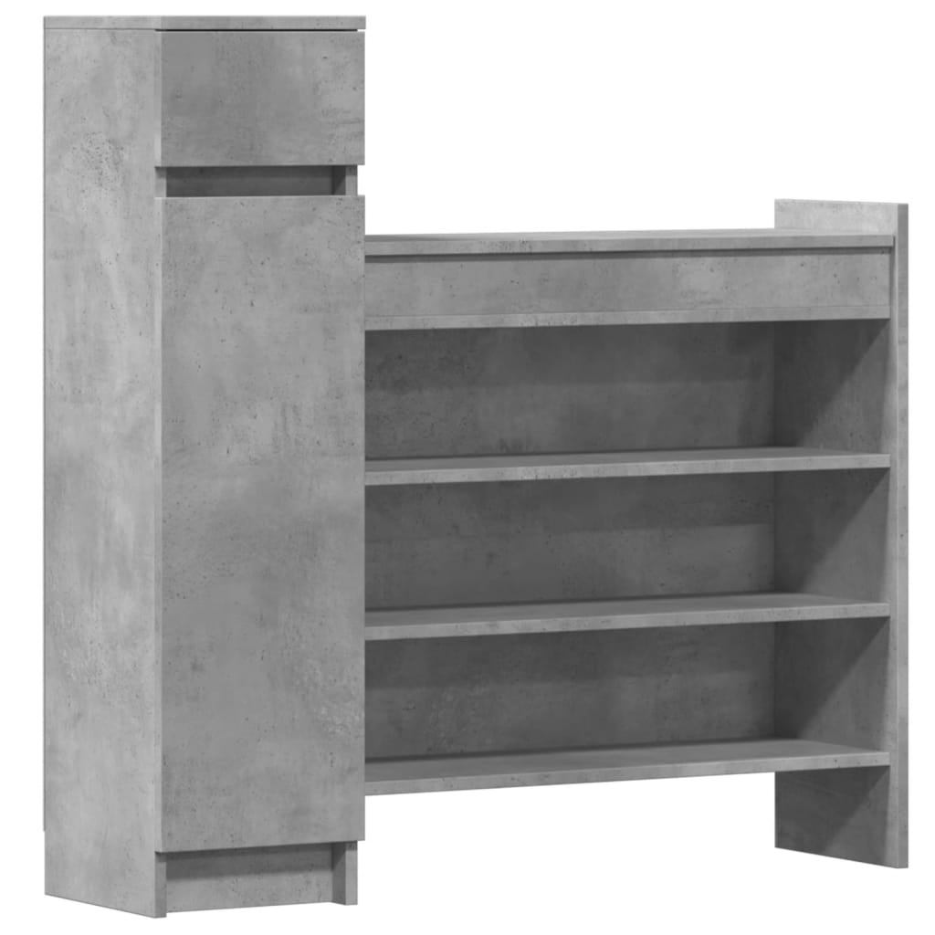 Schuhschrank 100,5X28X100 Cm Holzwerkstoff Betongrau