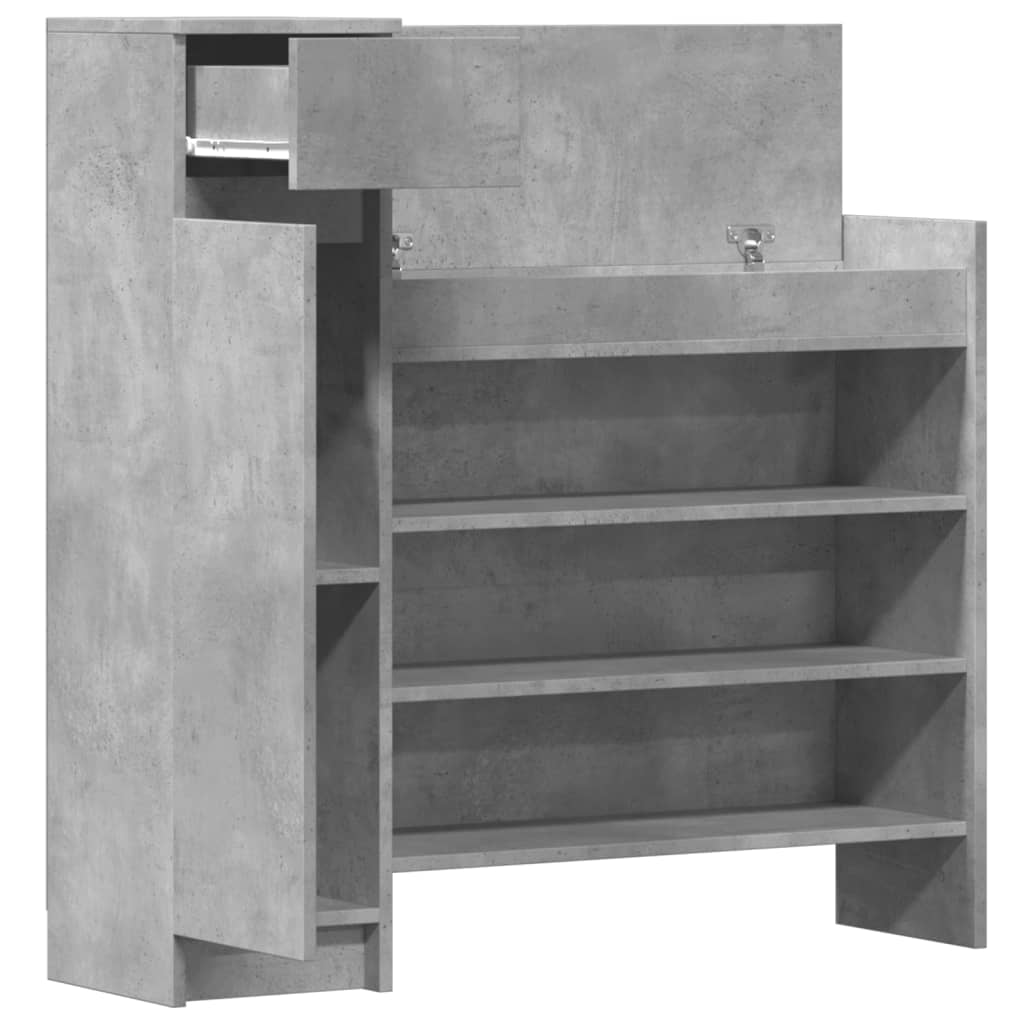 Schuhschrank 100,5X28X100 Cm Holzwerkstoff Betongrau