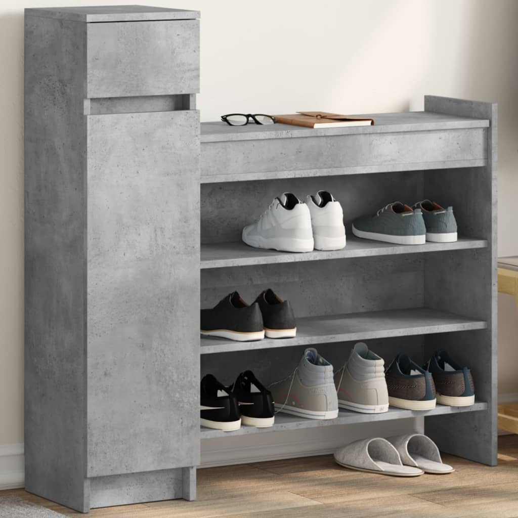 Schuhschrank 100,5X28X100 Cm Holzwerkstoff Betongrau