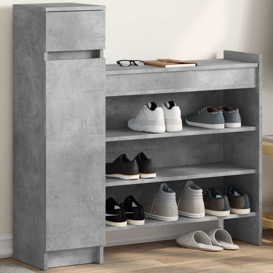 Schuhschrank 100,5X28X100 Cm Holzwerkstoff Betongrau