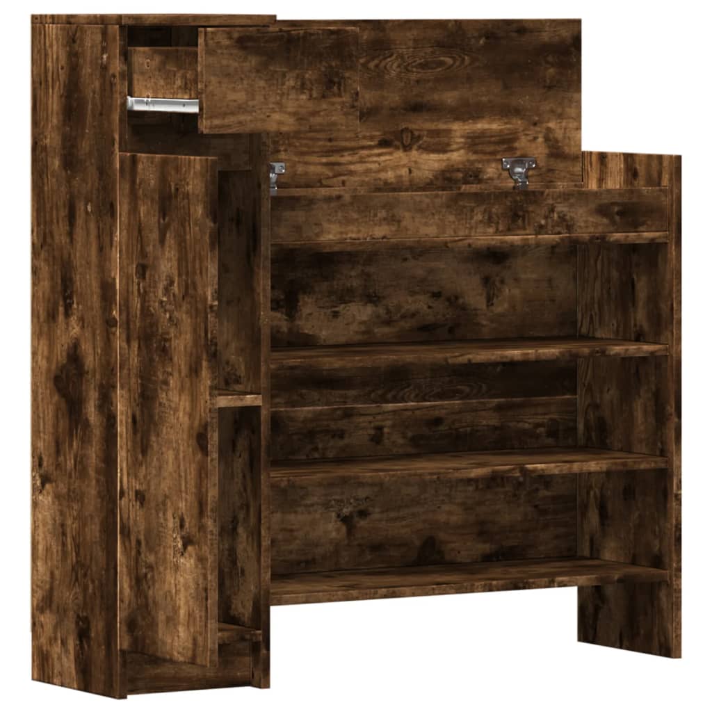 Schuhschrank 100,5X28X100 Cm Holzwerkstoff Räuchereiche