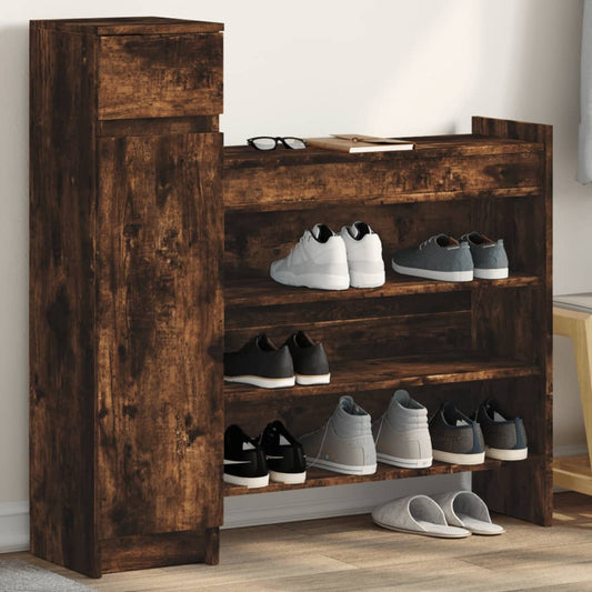 Schuhschrank 100,5X28X100 Cm Holzwerkstoff Räuchereiche