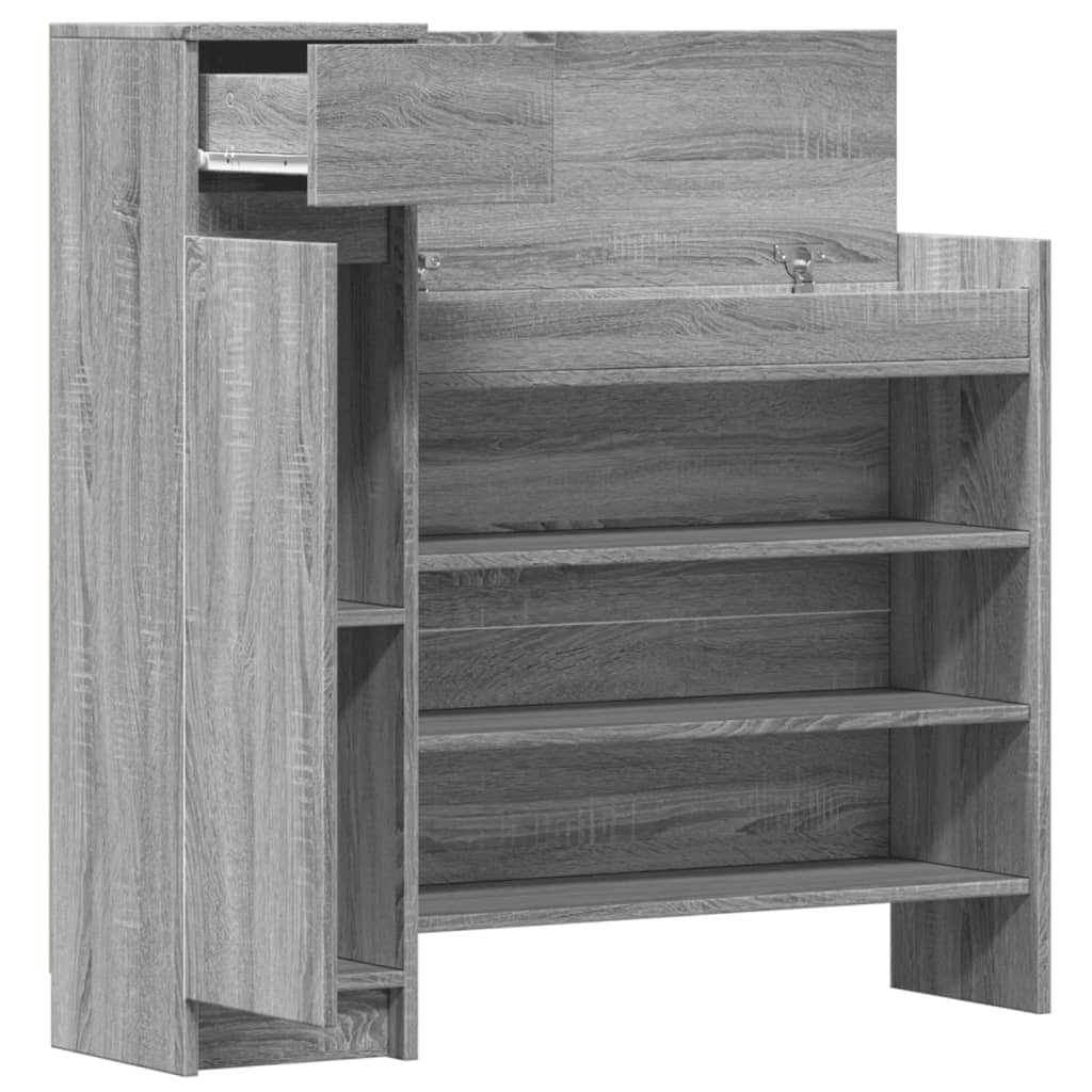 Schuhschrank 100,5X28X100 Cm Holzwerkstoff Grau Sonoma