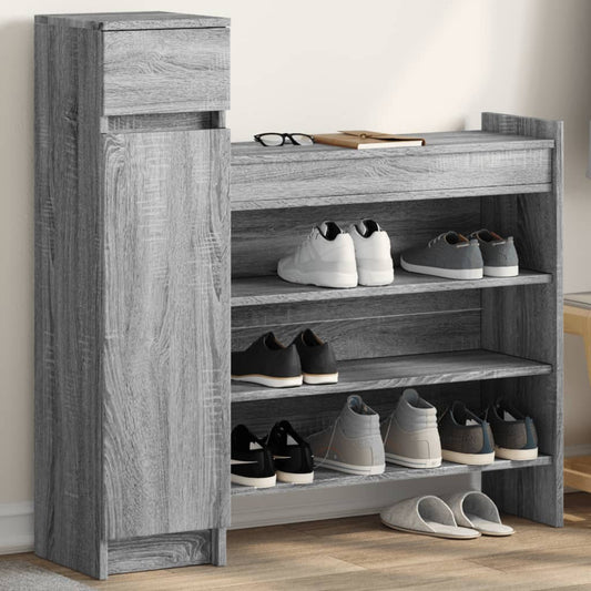 Schuhschrank 100,5X28X100 Cm Holzwerkstoff Grau Sonoma