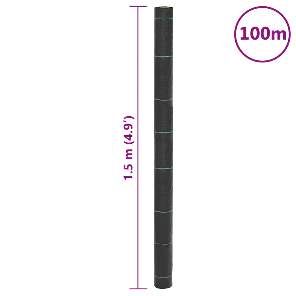 Unkrautvlies Schwarz 1,5X100 M Pp