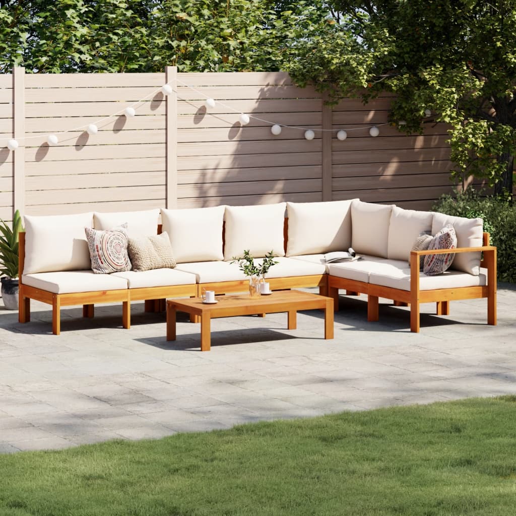 6-Tlg. Garten-Sofagarnitur Mit Kissen Massivholz Akazie