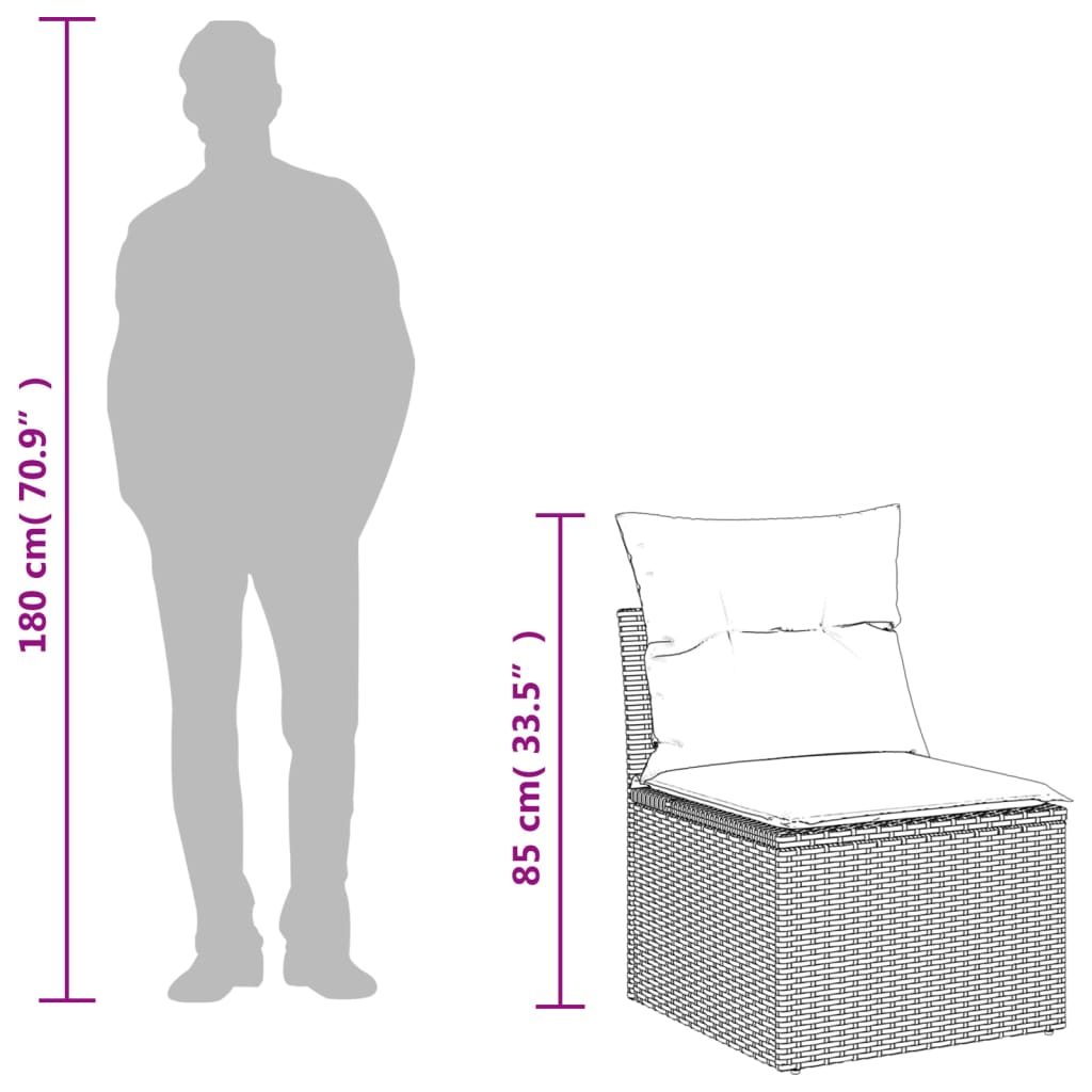 4-Tlg. Garten-Sofagarnitur Mit Kissen Schwarz Poly Rattan