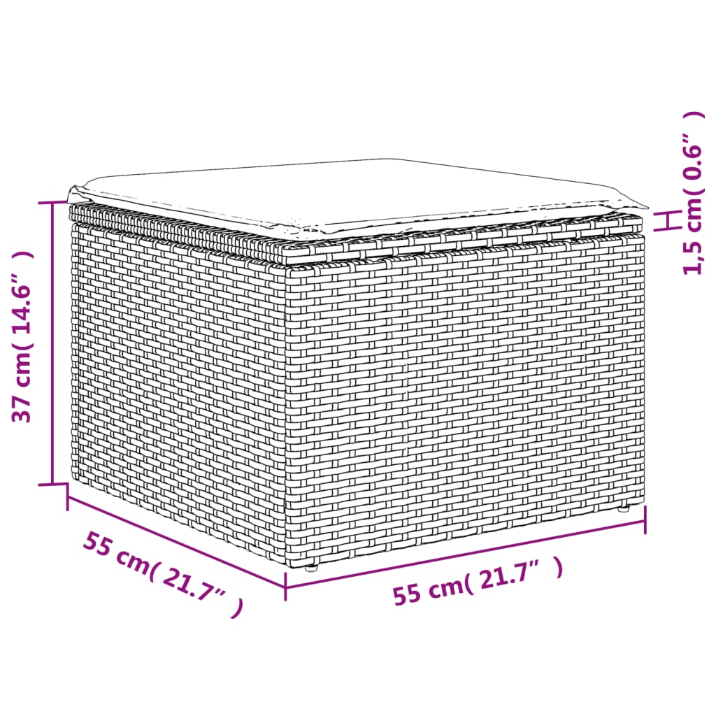 5-Tlg. Garten-Sofagarnitur Mit Kissen Poly Rattan