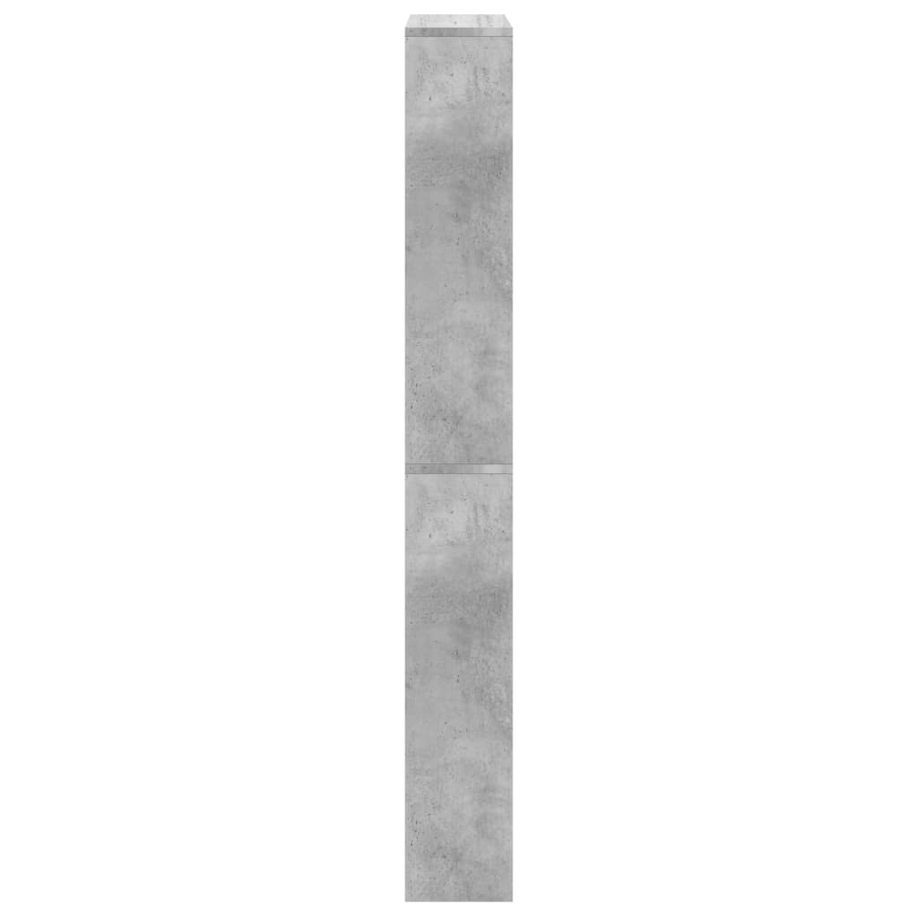 Schuhschrank Mit Spiegel 4 Fächer 63X17X134 Cm Betongrau