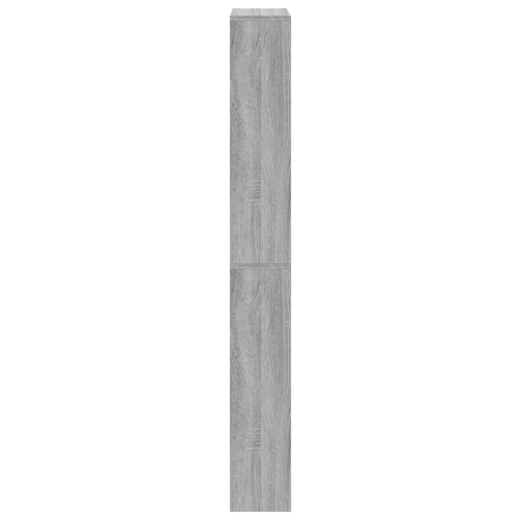 Schuhschrank Mit Spiegel 4 Fächer 63X17X134 Cm Grau Sonoma