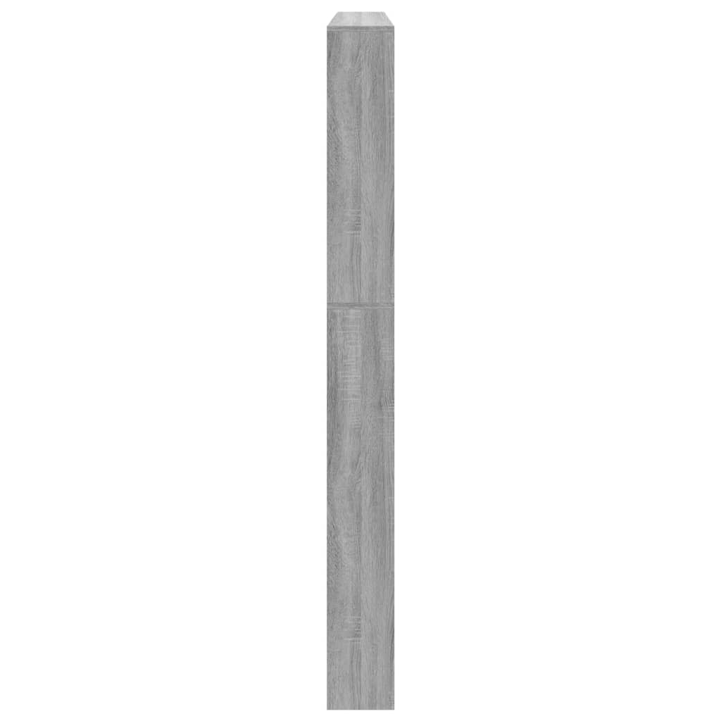 Schuhschrank Mit Spiegel 5 Fächer 63X17X169,5 Cm Grau Sonoma
