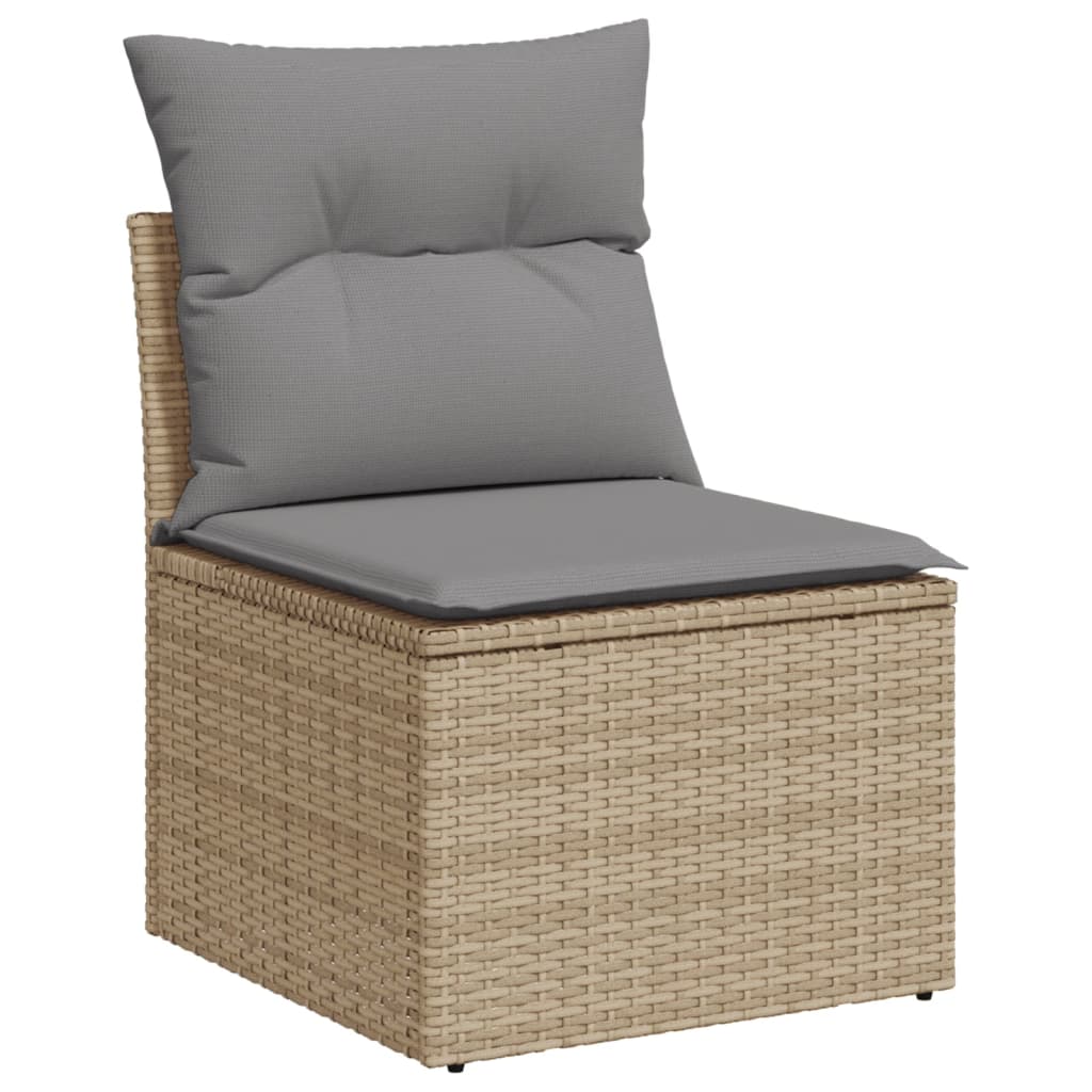 6-Tlg. Garten-Sofagarnitur Mit Kissen Beige Poly Rattan