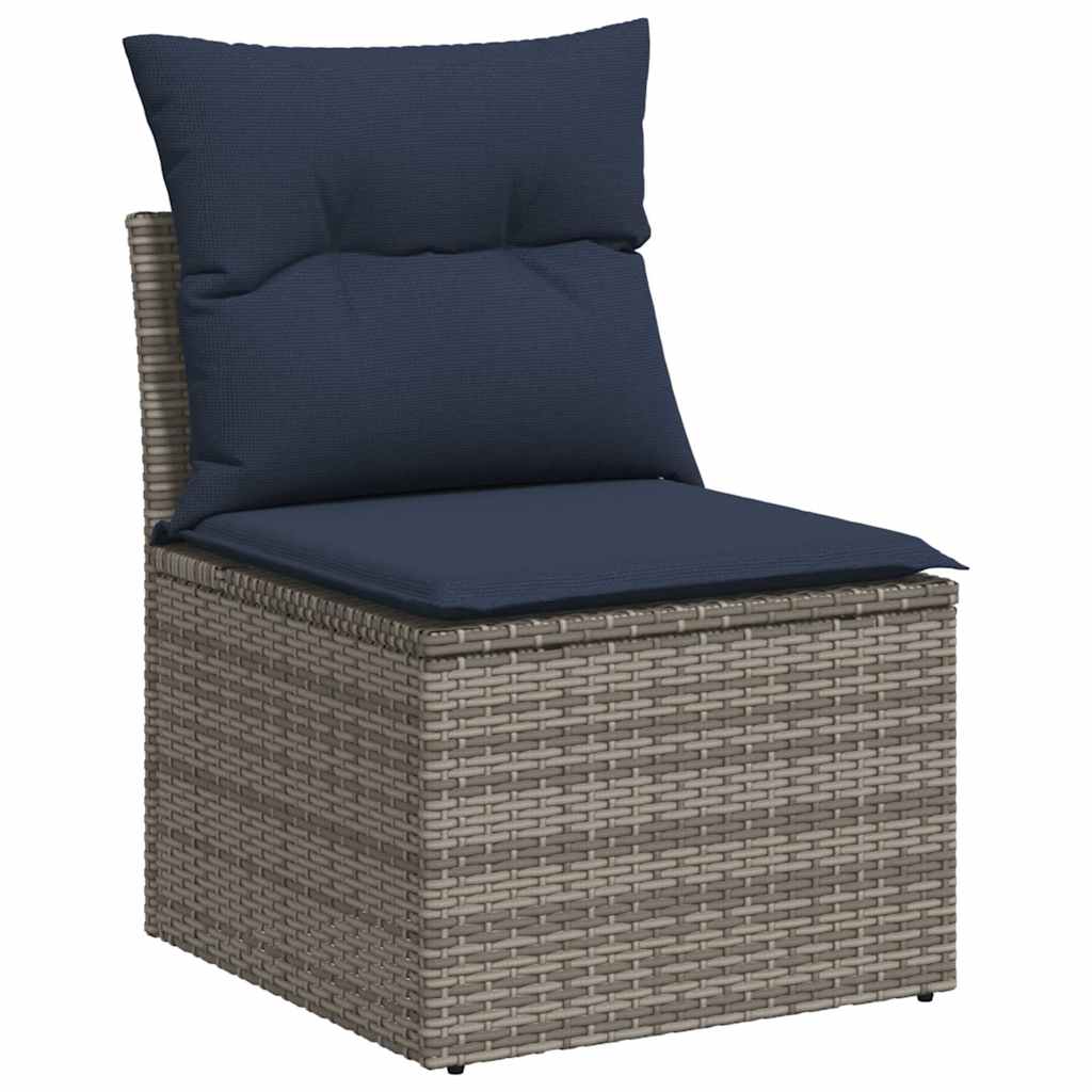 9-Tlg. Garten-Sofagarnitur Mit Kissen Poly Rattan