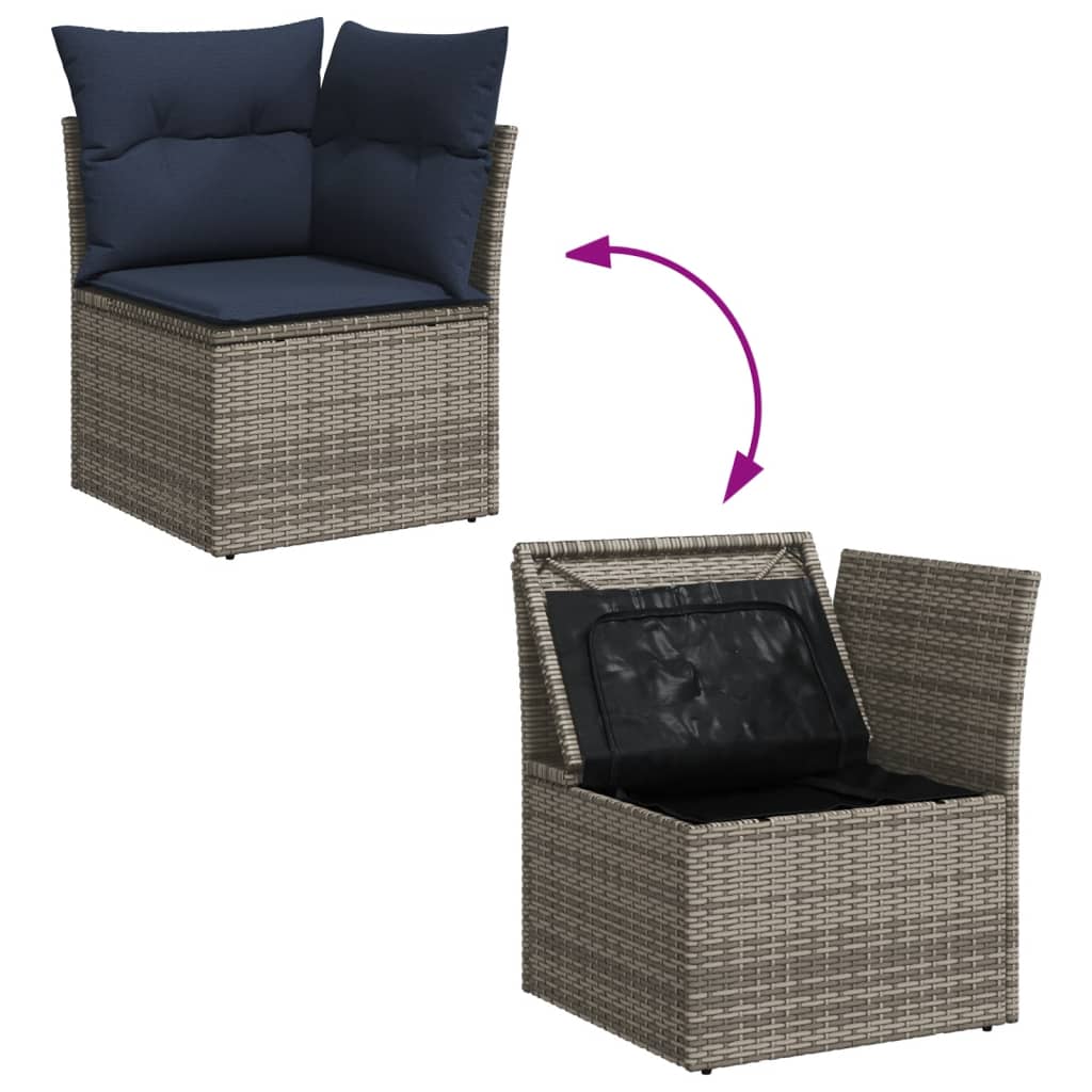6-Tlg. Garten-Sofagarnitur Mit Kissen Poly Rattan