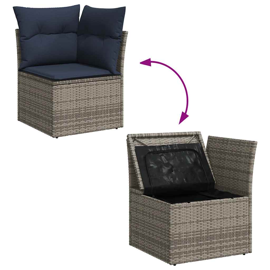 9-Tlg. Garten-Sofagarnitur Mit Kissen Poly Rattan