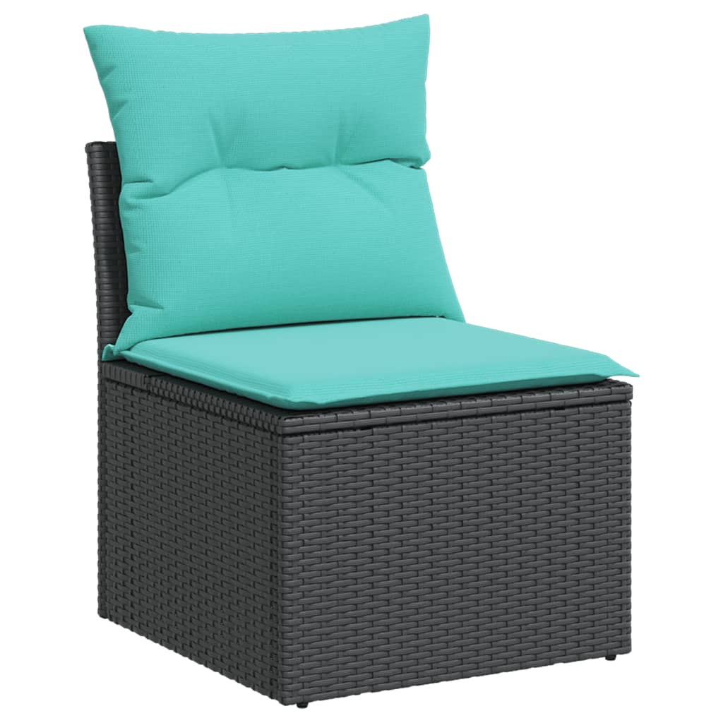 11-Tlg. Garten-Sofagarnitur Mit Kissen Poly Rattan