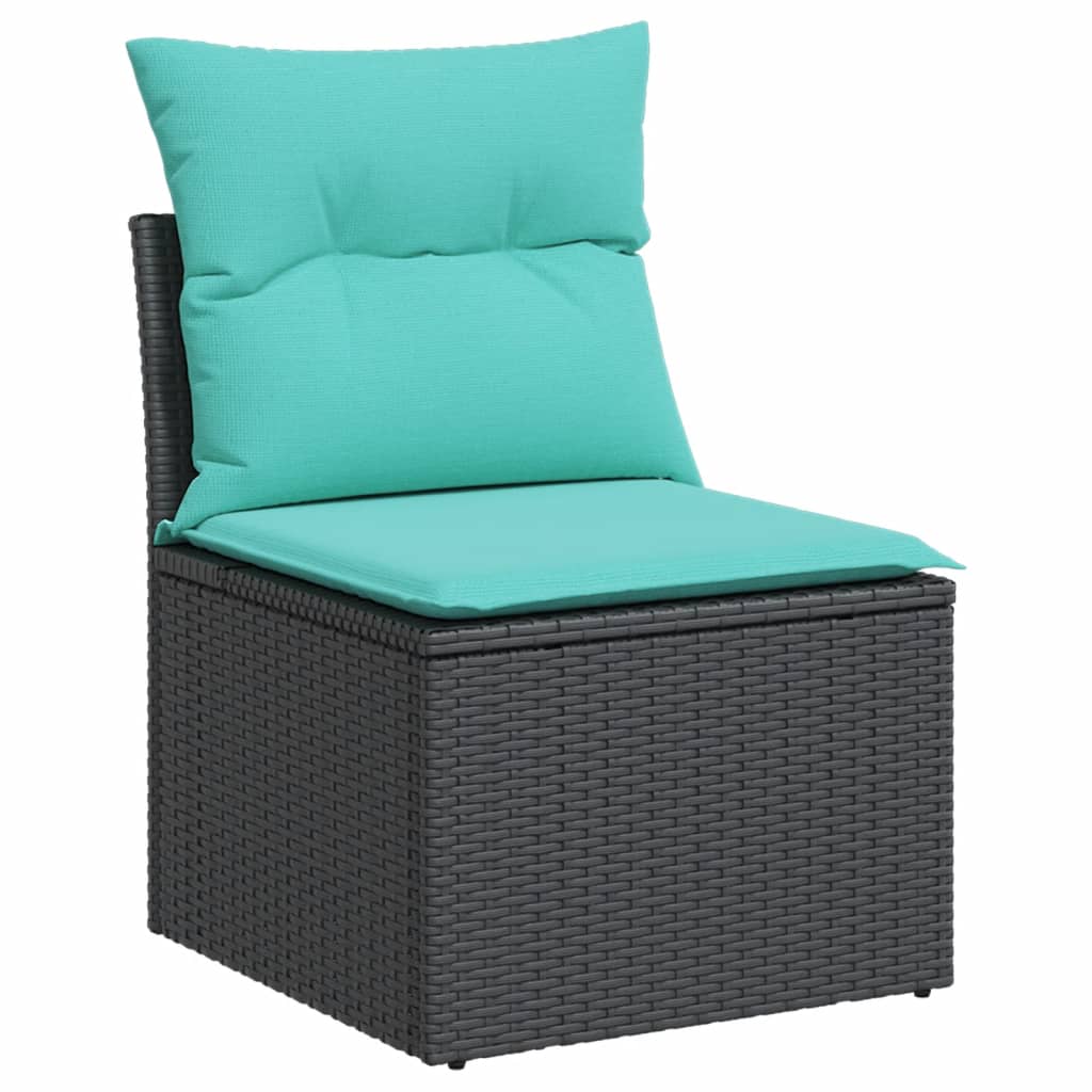 12-Tlg. Garten-Sofagarnitur Mit Kissen Poly Rattan