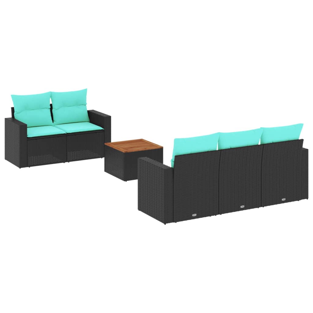 6-Tlg. Garten-Sofagarnitur Mit Kissen Poly Rattan