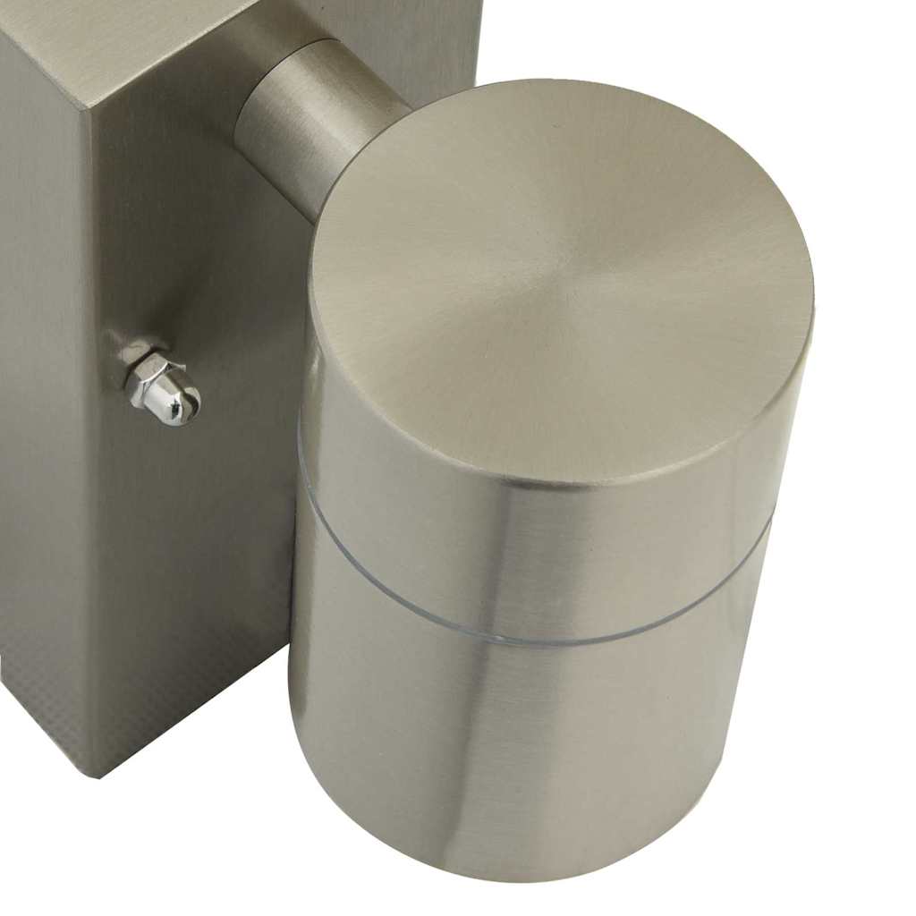 Außenwandleuchte Silber 6,5 X 10,5 X 16 Cm Und Glas