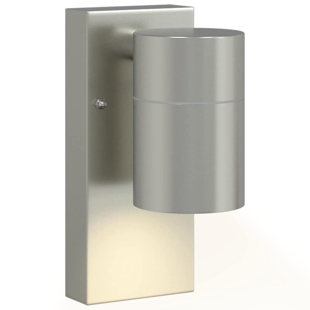 Außenwandleuchte Silber 6,5 X 10,5 X 16 Cm Und Glas