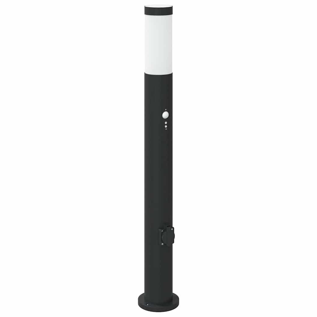 Pollerleuchte Mit Sensor&Steckdose 80 Cm Edelstahl Ip44
