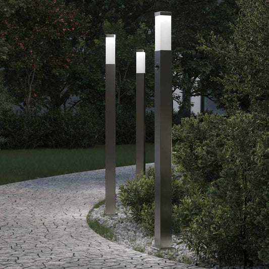 Pollerleuchten Mit Sensor 3 Stk. 110 Cm Edelstahl Ip44