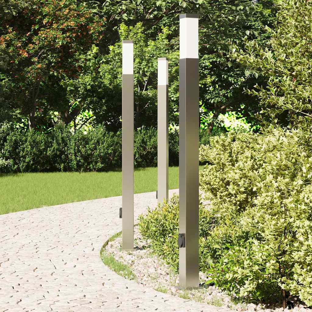 Pollerleuchten Mit Auslass 3 Stk. 110 Cm Edelstahl Ip44