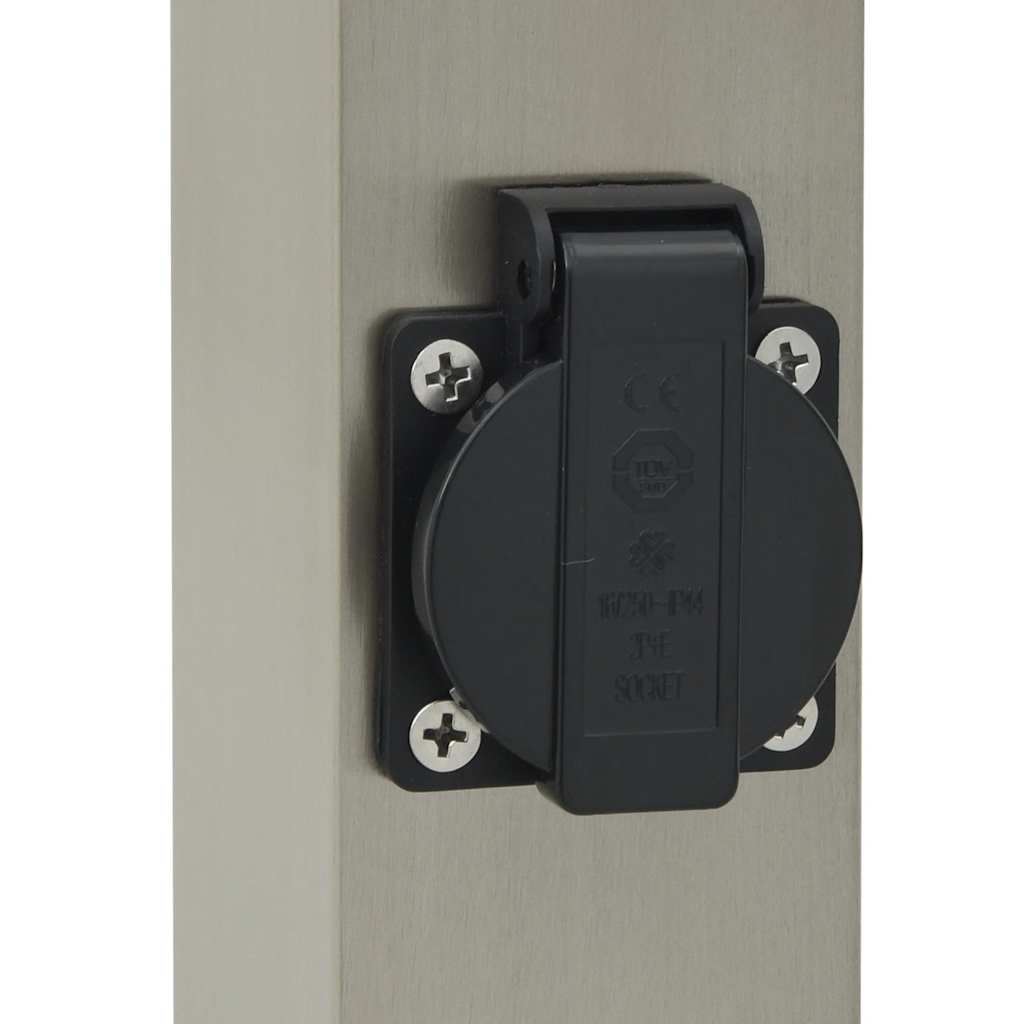 Pollerleuchten Mit Sensor&Steckdose 3 Stk. 50 Cm Edelstahl Ip44