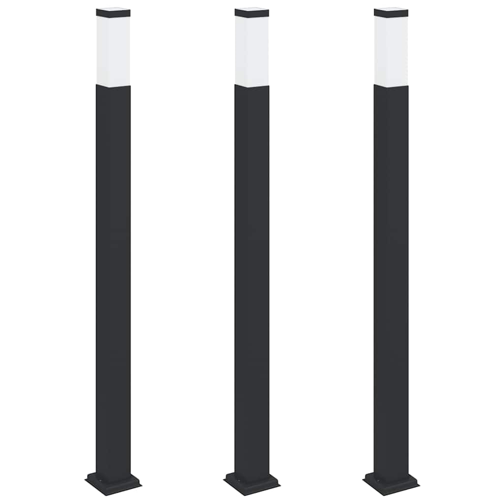 Pollerleuchten 3 Stk. 110 Cm Schwarz Ip44