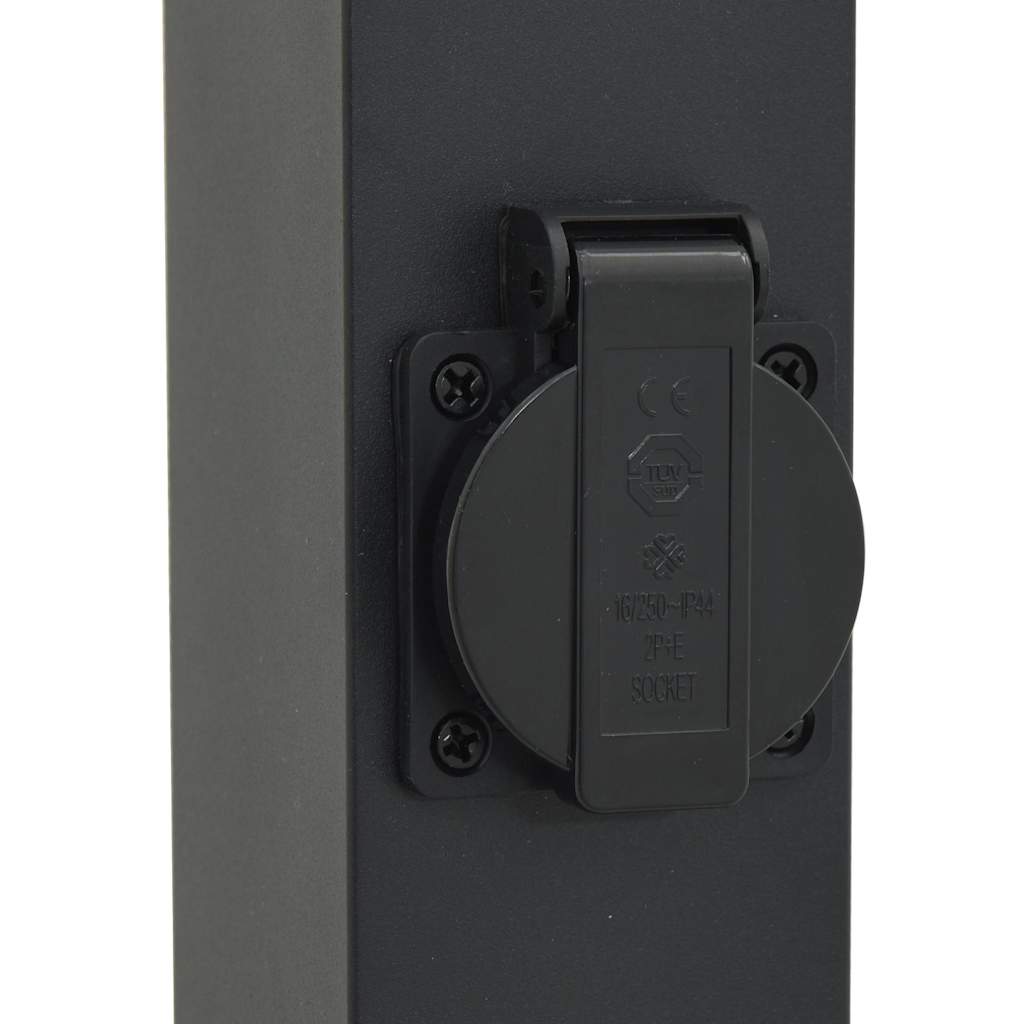 Pollerleuchten Mit Steckdose 3 Stk. 110 Cm Schwarz Ip44