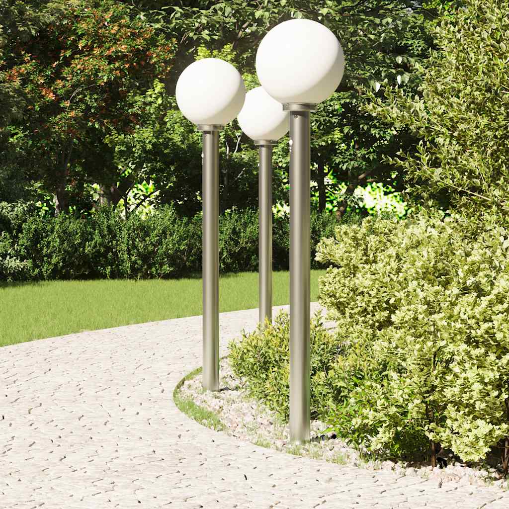 Pollerleuchten Mit Sensor 3 Stk. 120 Cm Edelstahl Ip44