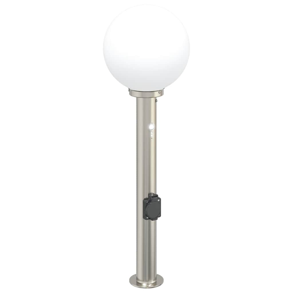 Pollerleuchte Mit Sensor&Steckdose 80 Cm Edelstahl Ip44