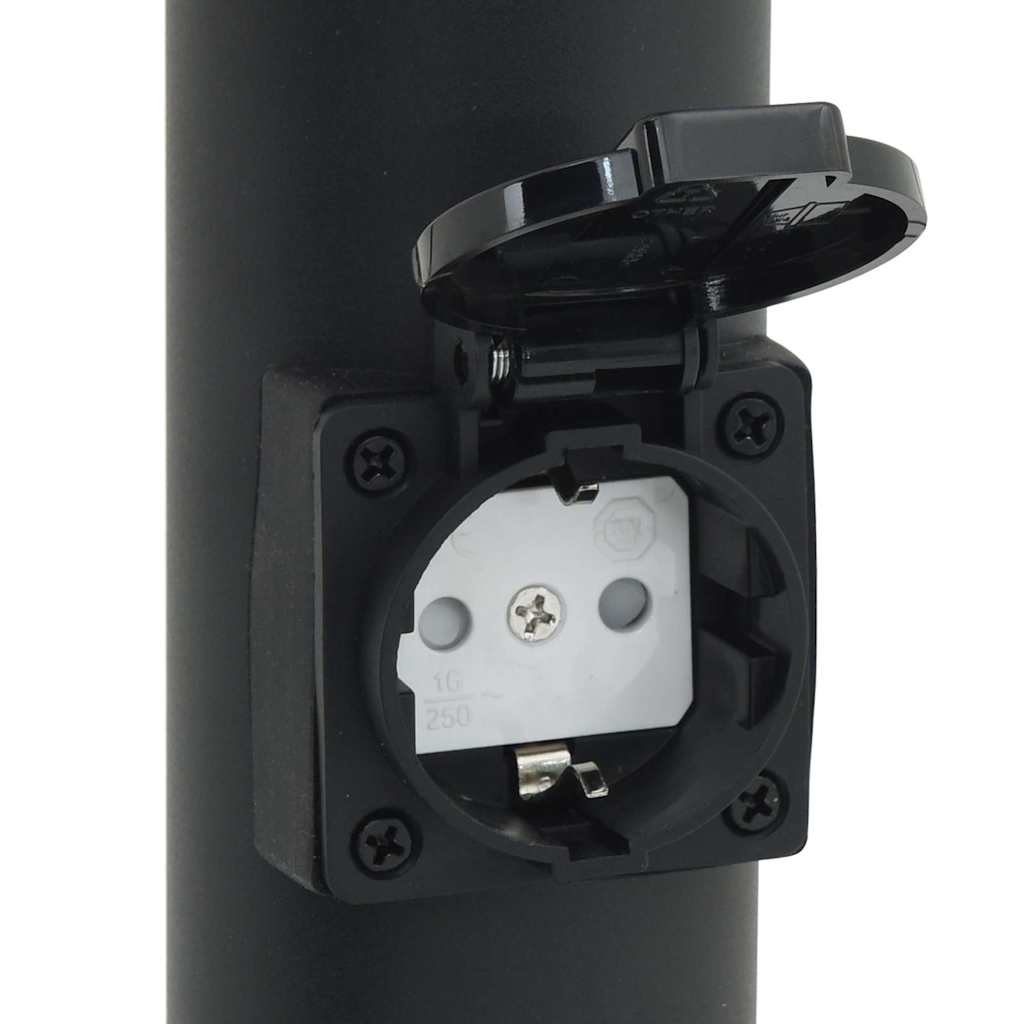 Pollerleuchten Mit Steckdose 3 Stk. 120 Cm Schwarz Ip44