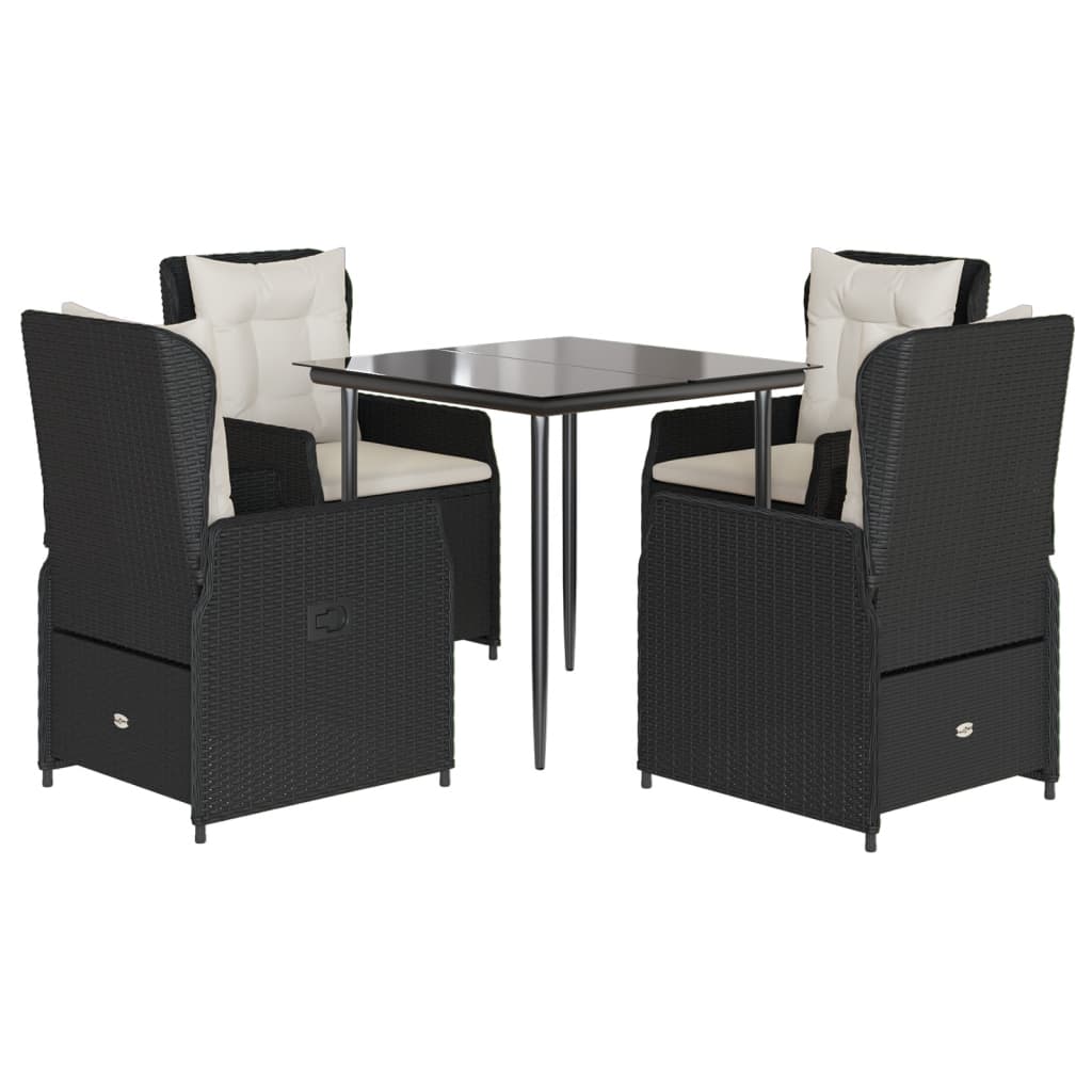 5-Tlg. Garten-Essgruppe Mit Kissen Poly Rattan