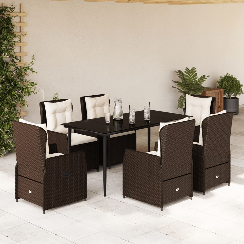 5-Tlg. Garten-Essgruppe Mit Kissen Poly Rattan