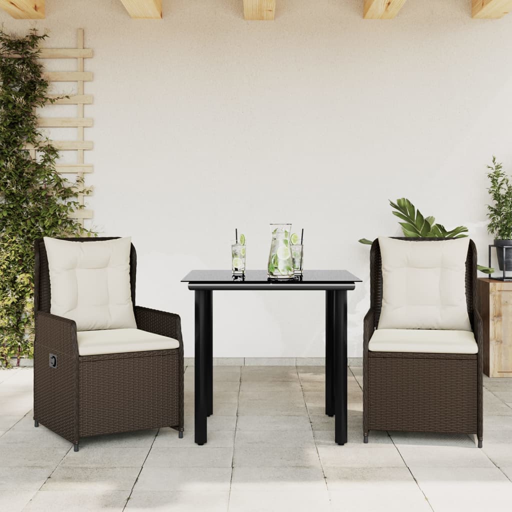 9-Tlg. Garten-Essgruppe Mit Kissen Poly Rattan