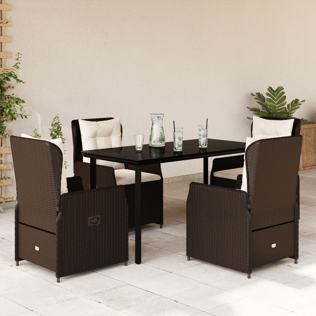 9-Tlg. Garten-Essgruppe Mit Kissen Poly Rattan