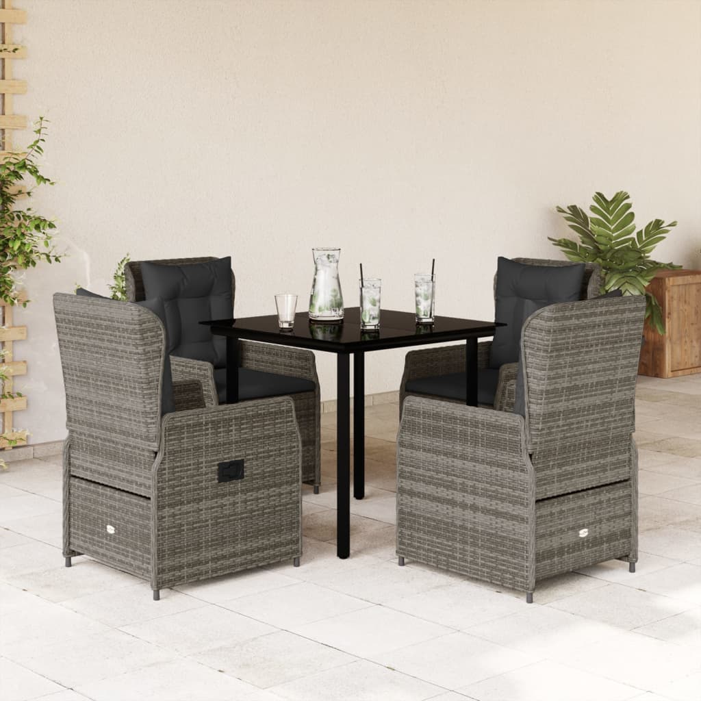 9-Tlg. Garten-Essgruppe Mit Kissen Poly Rattan