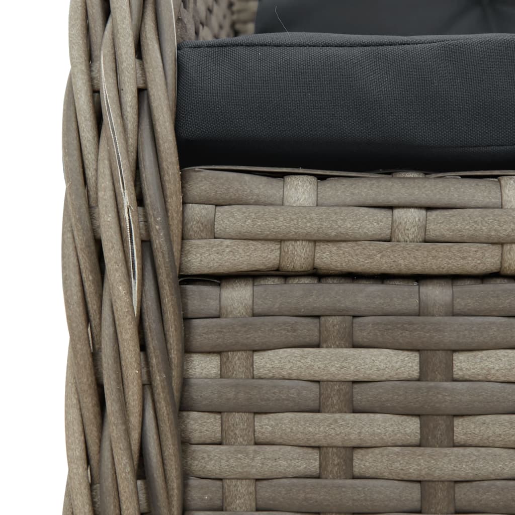 9-Tlg. Garten-Essgruppe Mit Kissen Poly Rattan