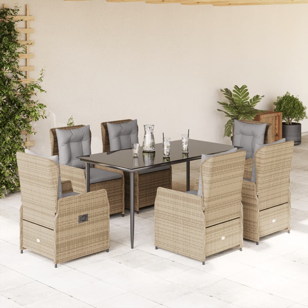 5-Tlg. Garten-Essgruppe Mit Kissen Poly Rattan