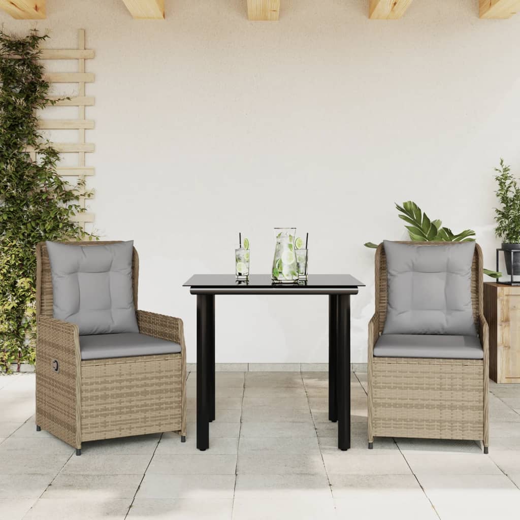 9-Tlg. Garten-Essgruppe Mit Kissen Poly Rattan